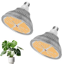 AEZOO LED Grow Light Bulb, Full Spectrum 180 LED Grow Light Bulb for Indoor Plants, E26/E27 Base, Plant Grow Lamp for Flower Hydroponic Seed Organic Growing Greenhouse Plant 2Pack