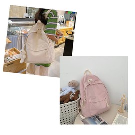 Woman Kawaii Backpack Cute Bags Casual Travel Holds 14 Inch Laptop Backpack for College Backpack Casual Daypack (Pink)