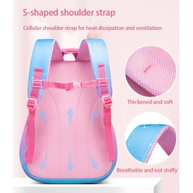 dKargo 5Pcs Blue Kids School Backpack for Girls Laptop Bag Shoulders Bookbag Schoolbag for Students Teen Kids Daypacks Casual Travel Bag (Blue)