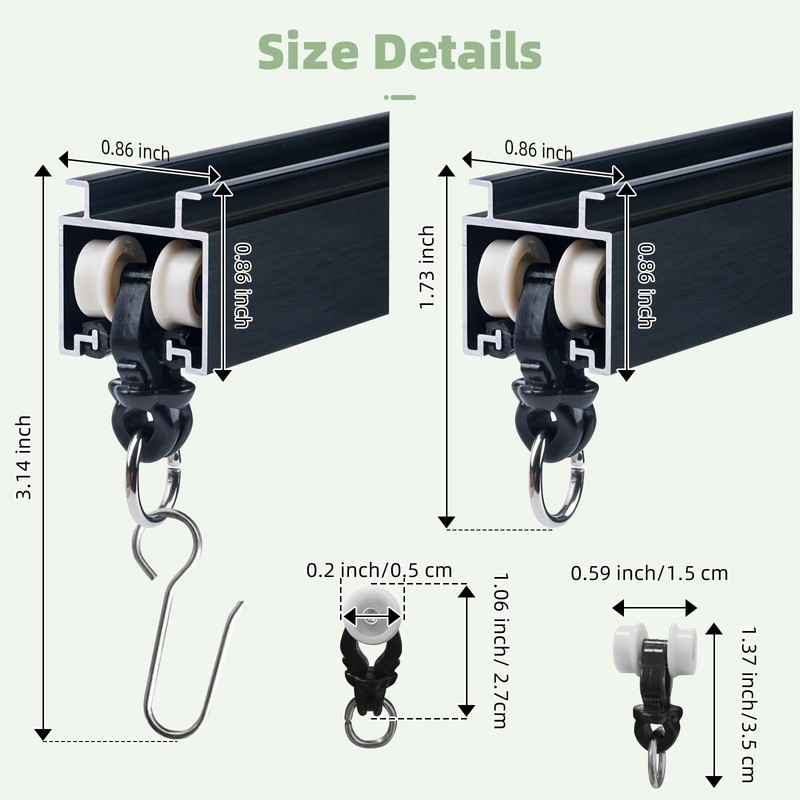 MLOQI Curtain Tracks Ceiling with Soundproof Strips, Curtains Tracks Rails