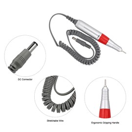 Snsowed 30000RPM Electric Nail Drill Pen Nail Drill Handle Handpiece for Manicure Pedicure Machine Accessory Tool