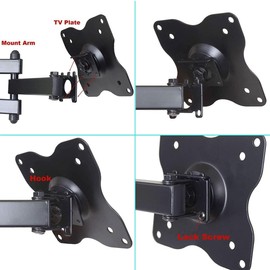 VideoSecu Articulating Arm Tilt Swivel TV Wall Mount Bracket for Most 19-31" TV Monitor Display VESA 100X100 75X75 ML12B Bay