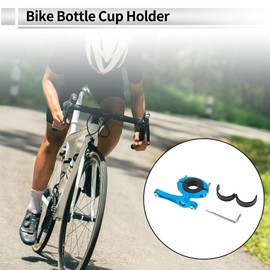 RATCHROLL 1 Pc Universal Motorcycle Bike Drink Holder Motorbike Bicycle Water Bottle Cup Holder Screw Blue Aluminum Alloy