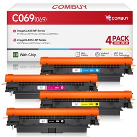 069 Toner Cartridge Set MF753Cdw Replacement for Canon 069 069H Toner Cartridge Set Work for Canon imageCLASS MF751Cdw MF753Cdw and LBP674Cdw Printer 4-Pack Color B/C/M/Y (with Chip)
