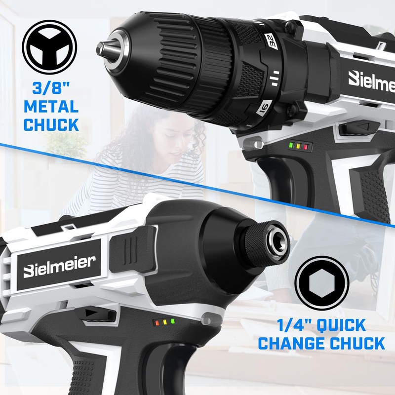 20V Cordless Drill and Impact Driver, Power Tool Combo Kit
