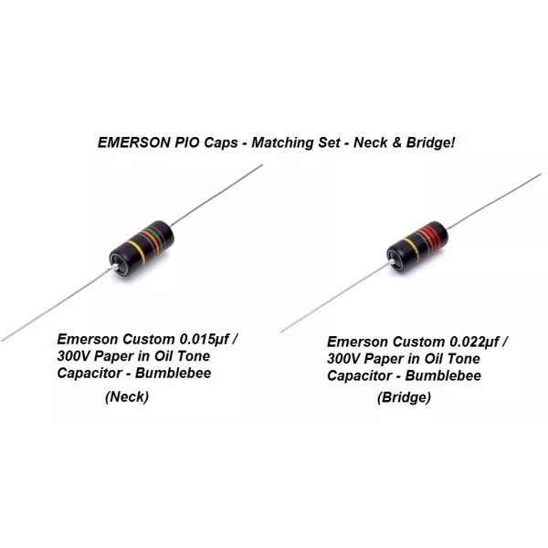 Emerson Paper In Oil Tone Capacitors (2) Neck & Bridge!