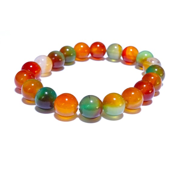Peacock Agate Carnelian Bracelet for Wealth, Success, Women's, Men's, Natural