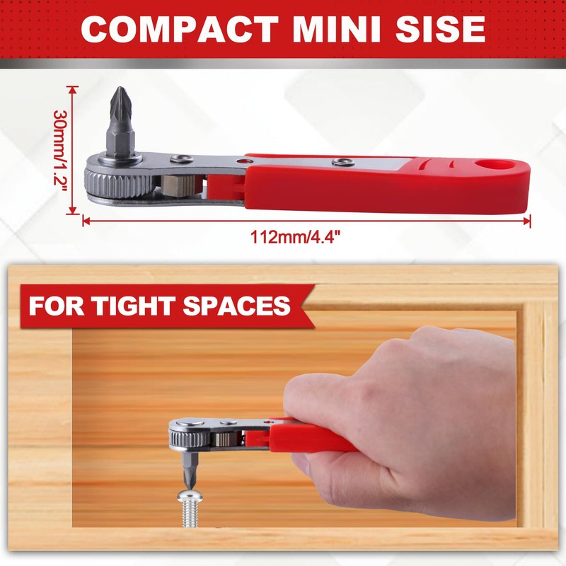 LEONTOOL 17 PCS Right Angle Ratcheting Screwdriver Set, 90 Degree