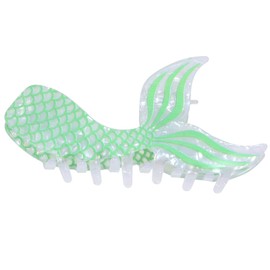 Mermaid Tail Claw Hair Clip for Women Girls Thick Curly Hair Accessory,5in Large Acetate Strong Metal Hold Jaw Barrettes,Her Summer Beach Holiday Birthday Gift Light Green
