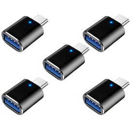 5Pack USB C to USB Adapter 3.1 Gen 2, tunghey 10Gbps USB to USB C Adapter, USB-C Male to USB 3.0 A Female USB 3.2 Type C OTG Converter for Mac-Book pro Laptop PC Black