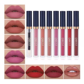 Qibest 8 Labiales Liquidos Mate Maquillaje Larga Duración Qibest