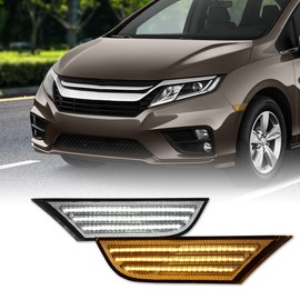 ALLGOOD LED Sequential Signal Side Marker Lights, Side Marker Switchback Light Assembly, Compatible with Honda Odyssey 2018-2022, Clear Lens Chrome Housing