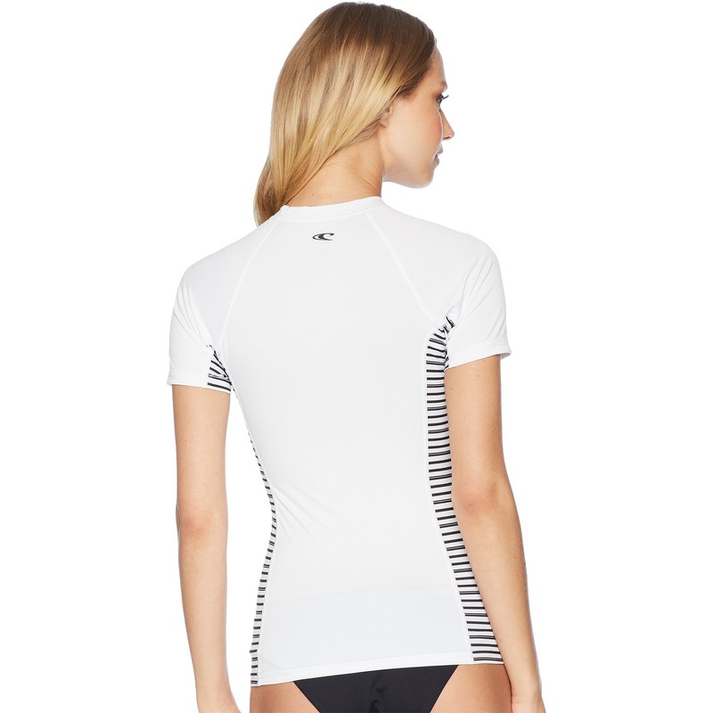 O 'Neill Womens Side Print S/S Rash Guard Waterproofing -