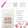White Press on Nails Medium French Tip Fake Nails Flowers