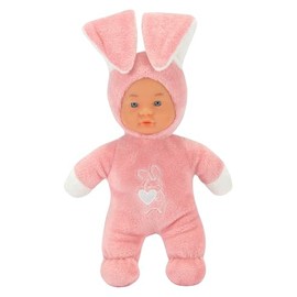 Simba 105010514 Laura Funny Bunny Soft Body Doll in Rabbit Outfit, Ears Stand Up with Pressure on the Stomach, 24 cm, from 12 Months