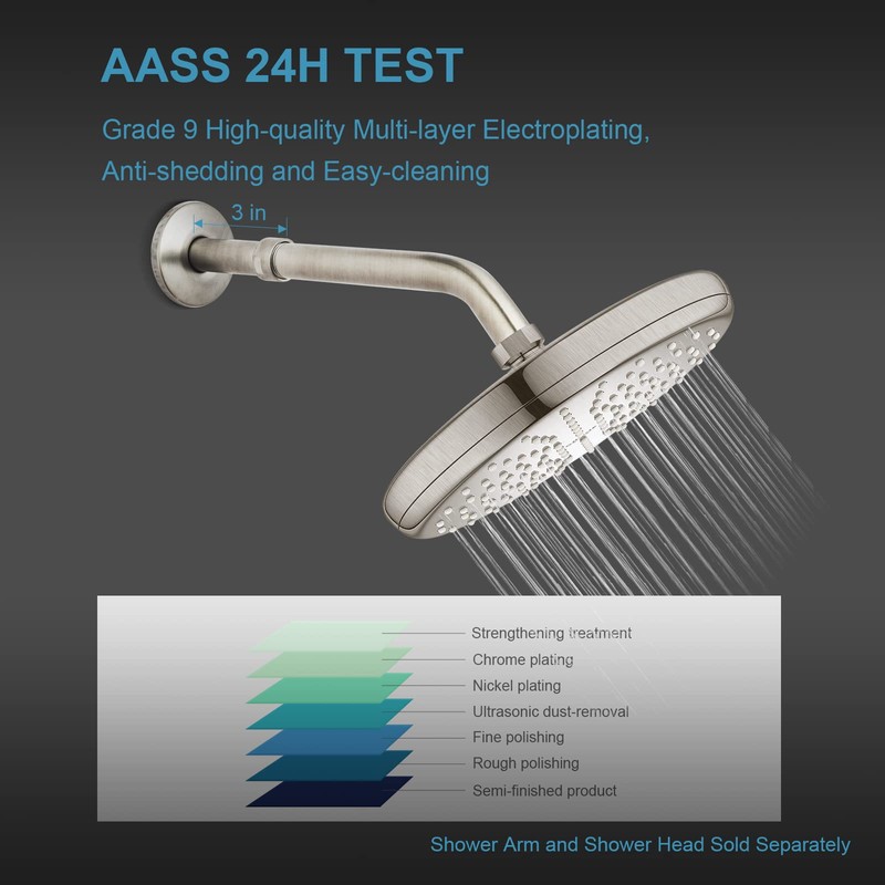 OFFO Shower Head Extension Arm 3 in, Brushed Nickel Shower