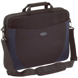 Targus Neoprene Slipcase Sleeve with Shoulder Strap for 17-Inch Laptops, Black with Blue Accents (CVR217)