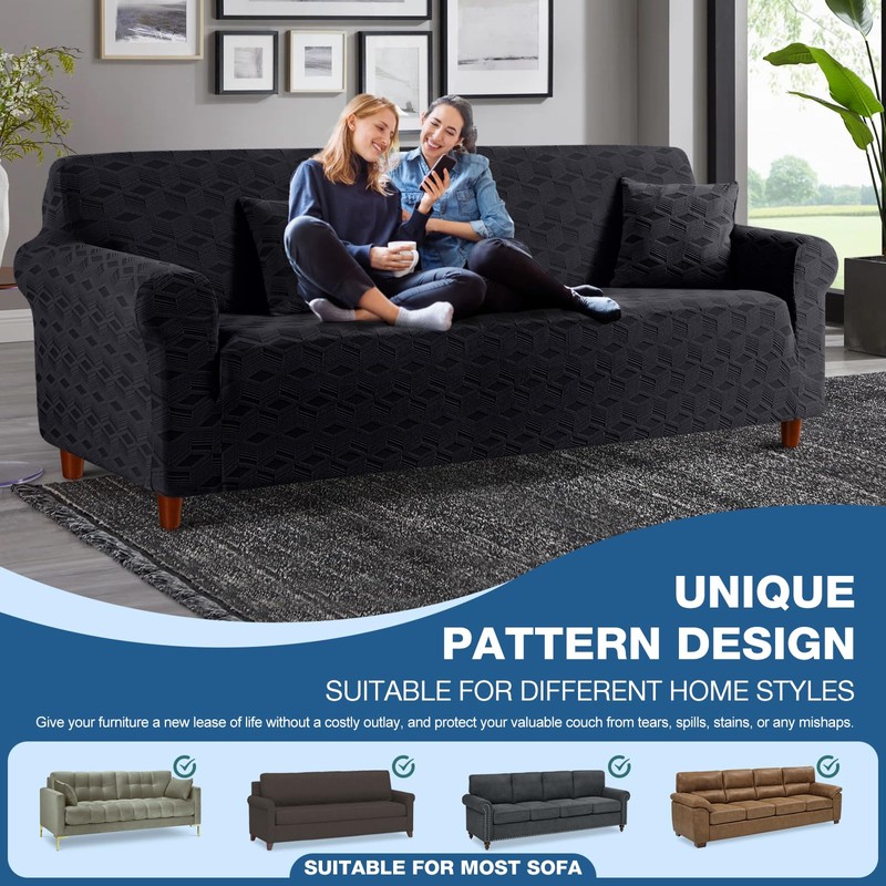 TAOCOCO 4 Seater Sofa Slipcover, 1Piece Soft Fitted Oversized Couch