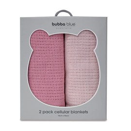 Bubba Blue Cellular Baby Blanket, 70 x 90 cm Size, Dusty Berry/Rose (Pack of 2)