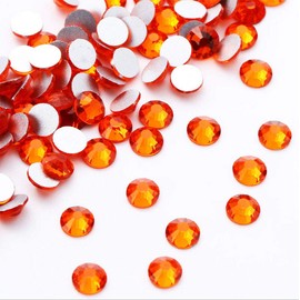 XIULI Large Capacity Color Rhinestones, Decorate Nails and Clothes, High Lighting, SS4, ss6, ss8, ss10, Approximately 5760 Tablets (Orange Red)