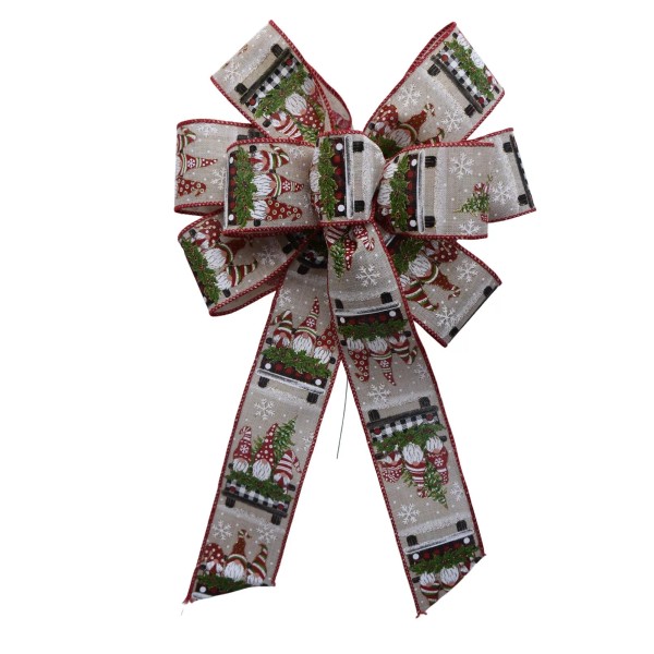 Handmade Large 10" Hand Made Wreath Bow - Wired Linen-