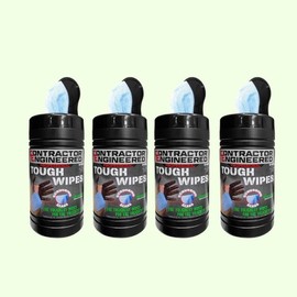 CE TOOLS COMBO Pro Tough Wipes with Scrubbing Beads, 50 Count BARREL. (Negro x 4)