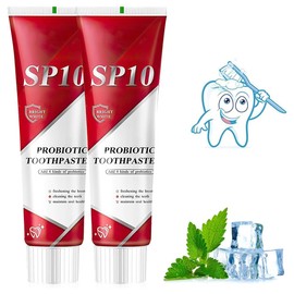 SP10 Probiotic Whitening Toothpaste Advanced Oral Care, Gentle Whitening Toothpaste Long-Lasting Fresh Breath(2-Pack Value)
