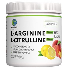 L-Arginina 5000 mg  L-Citrulina 2000 mg Complejo Suplemento en Polvo - Potenciador de xido ntrico - Soporte de presin arterial - Sabor a limonada de  