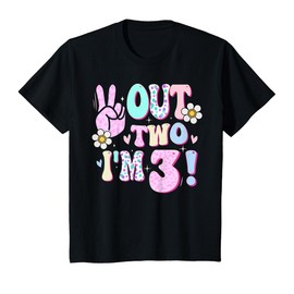 Kids Peace Out Two I'm 3 Three Year Old Girl 3rd Birthday T-Shirt