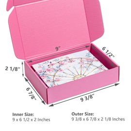 Timirog Pink Shipping Boxes 9x6.5x2 Inches 25 Pack- Corrugated Cardboard Mailing Box for Small Business, Tab Locking Literature Mailer for Packing Jewelry Ornament Gift Craft Packaging Supplier