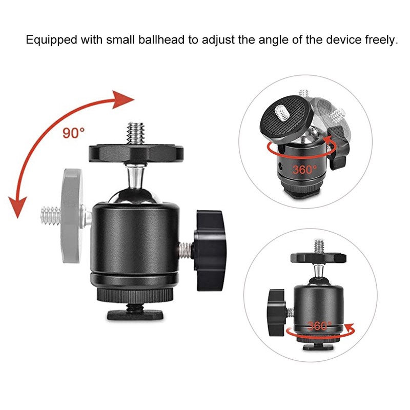 Metal Adjustable Video Camera Large Super Clamp Ballhead Hot Shoe