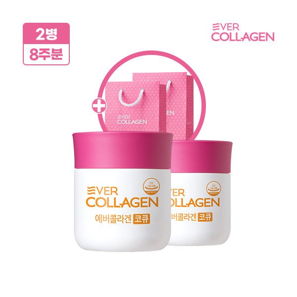 Ever Collagen [Fast delivery] Ever Collagen CoQ 8 weeks, 168 tablets (4 weeks worth*2 bottles) + 2 shopping bags included/ / 에버콜라겐  [빠른배송] 에버콜라겐 코큐 8주 168정(4주분*2병)+쇼핑백 2개 포함/