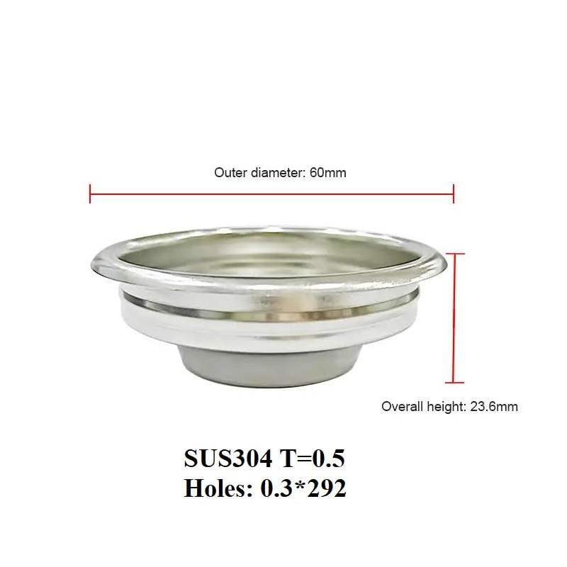 58 mm Coffee Filter Basket Strainer, 1 Cup Pressureless Filter