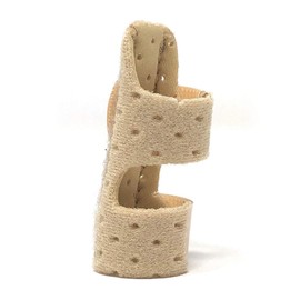 LUSAS 指サポーター ばね指サポーター 整骨院の先生推奨 バネ指 腱鞘炎 突き指 指固定 保護 フリーサイズ ベージュ (有孔タイプ)