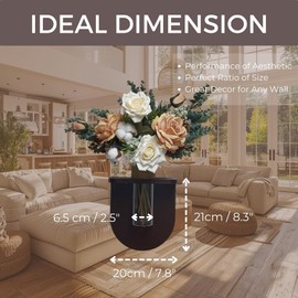 Wall Mounted Flower Vase - Wood Floating Shelf Holder, Natural Hanging Wall Planter, Decorative Pocket Planters, Minimalist Indoor Home Decoration