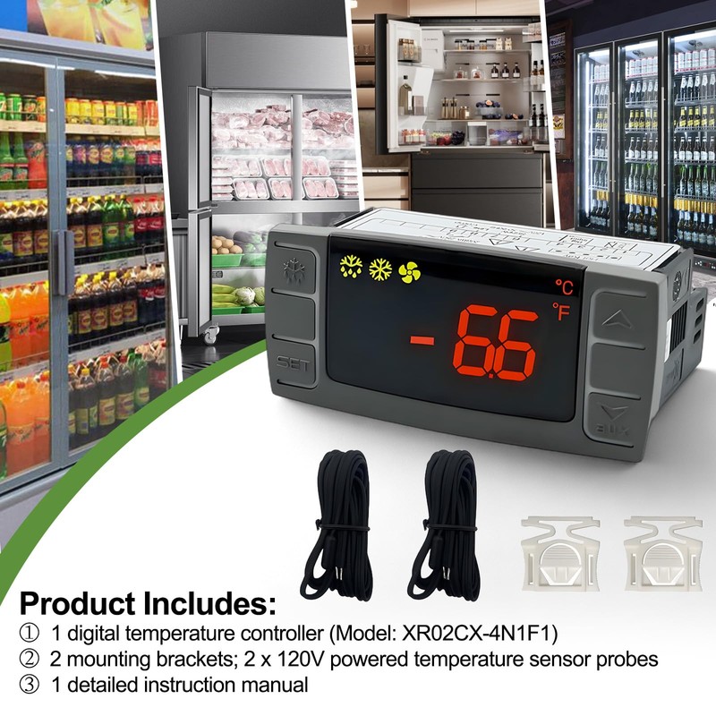 Temperature Controller XR06CX-4N1F1 for Dixell, Programmable Digital Thermostat Fit for