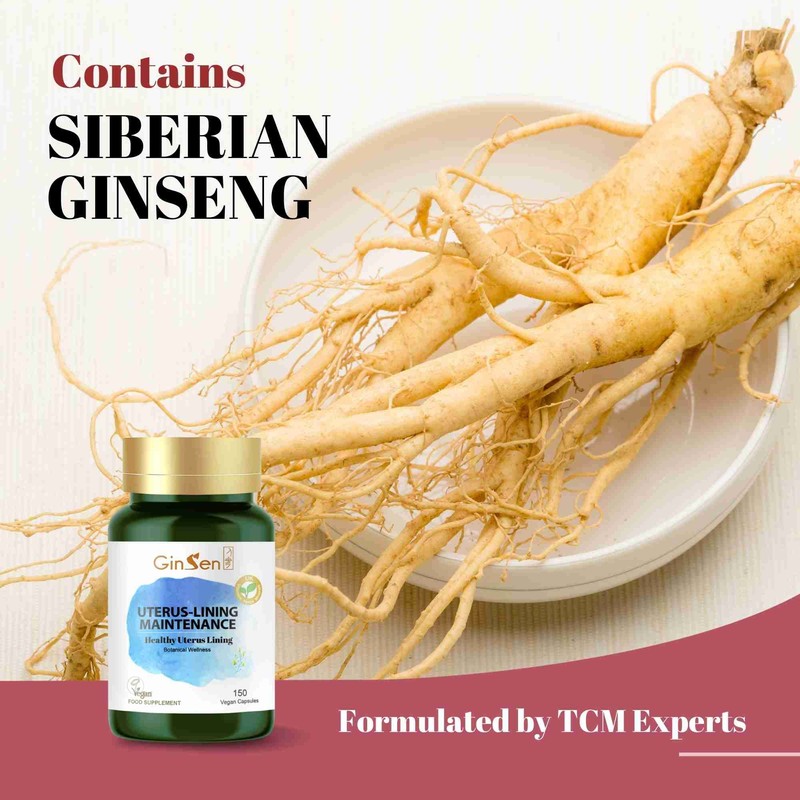 GinSen Uterus-Lining Maintenance,Support Optimal Uterus Thickness, Reproductive Function, 150 Capsules,