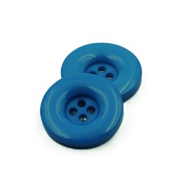 20 edle Kunststoffknöpfe 18mm azurblau rund Vierlochknöpfe a 2mm je Loch - 4-Loch-Knöpfe zum basteln nähen annähen Bastelknöpfe