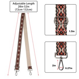 LVYOUME Purse Strap Silver Hardware Wide Bag Straps Replacement Crossbody Adjustable Shoulder Strap for Purses Canvas Tote Handbags
