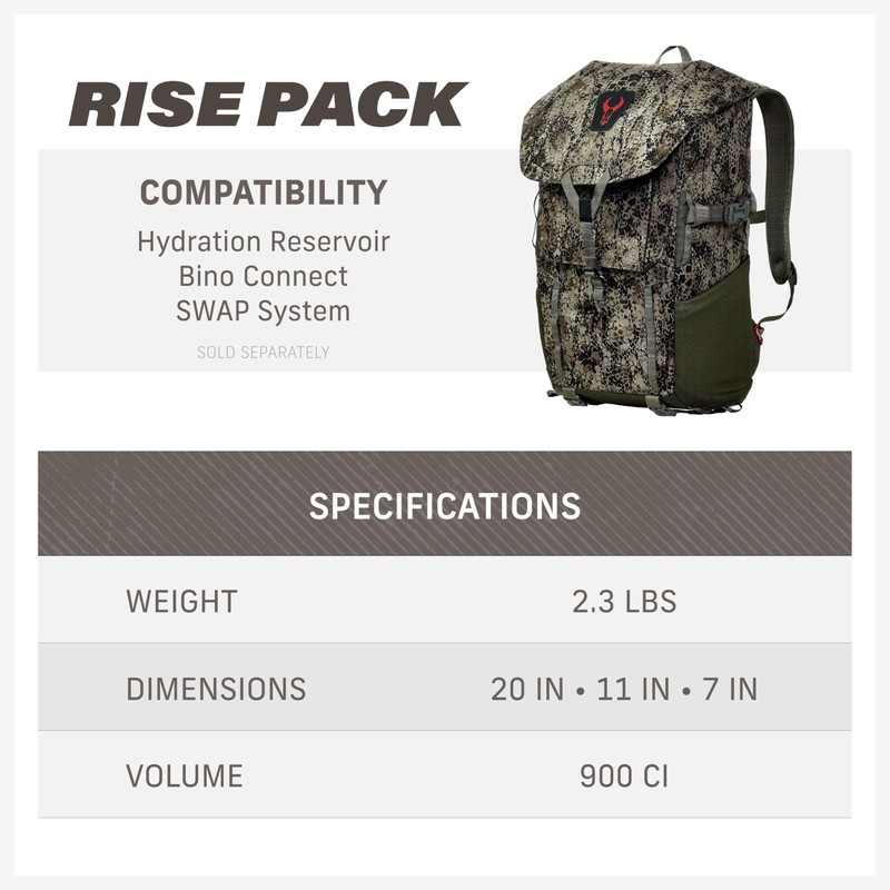 Badlands Rise Pack - Waterproof Hunting Backpack, Fidlock Fasteners, Hydration