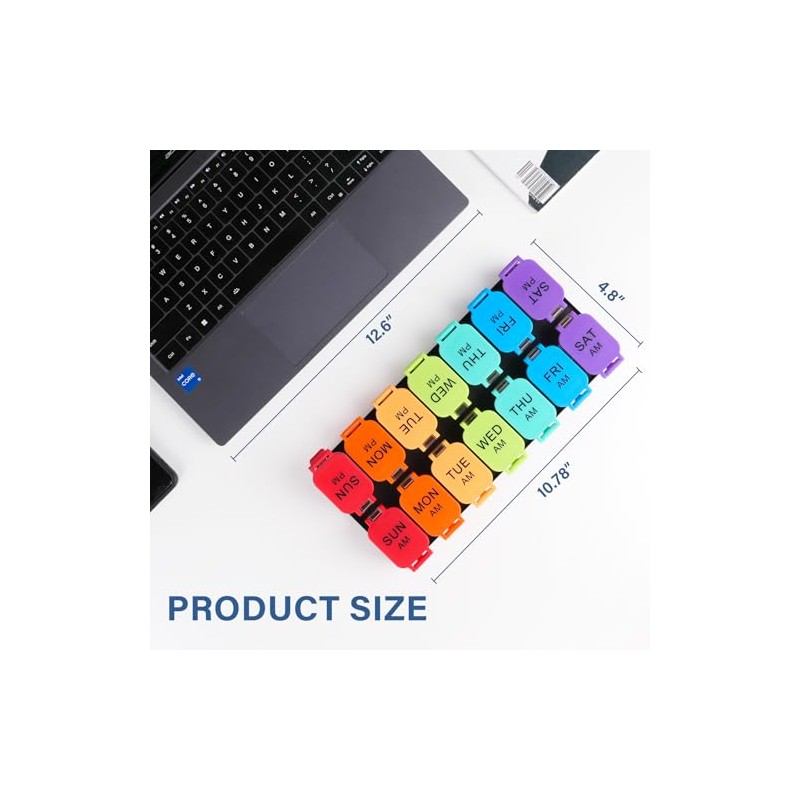 Yaklim Extra Large Weekly Pill Organizer, Detachable 7 Day AM