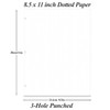 3-Hole Dotted Paper Refills, Letter Size 100Sheets / 200Pages Loose-Leaf