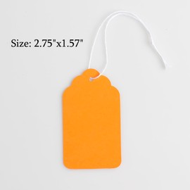 Price Tags with String Attached, 500 PCS Marking Tags for Crafts, Clothing and Gift Wrap (2.75"x1.57",Orange)