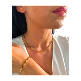 NataschaWoge® Schmuckset SET Kaffeebohnen GOLD Halskette minimalistisch dezentes Schmuckset Geschenk Armband Kette