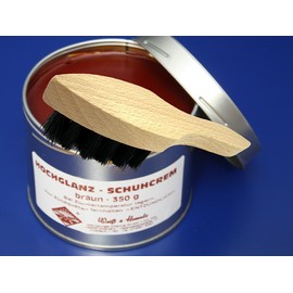 MAAJ Application Brush Set / Stick Brush & Gloss Brush / Polishing Brush with Black Soft Horsehair Bristles - Made in Germany