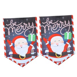 CAXUSD 2pcs Christmas Garden Flag with Santa Design Festive Decor Flag for Outdoor Decoration Durable for Holiday Celebrations and Daily Garden Ornament