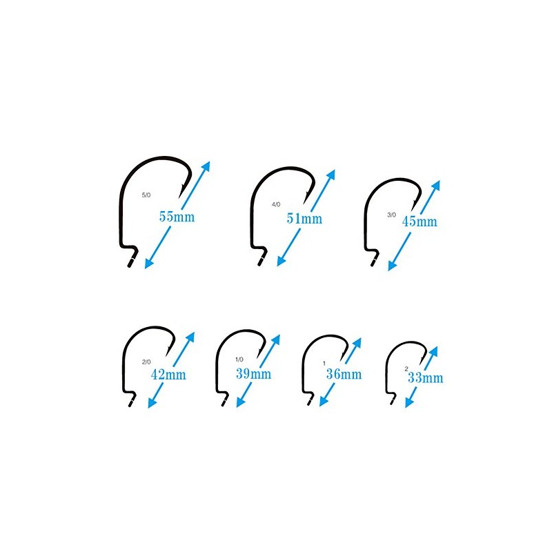 eeldog Offset Hooks Set for Bass Worm Soft Lures (3/0,