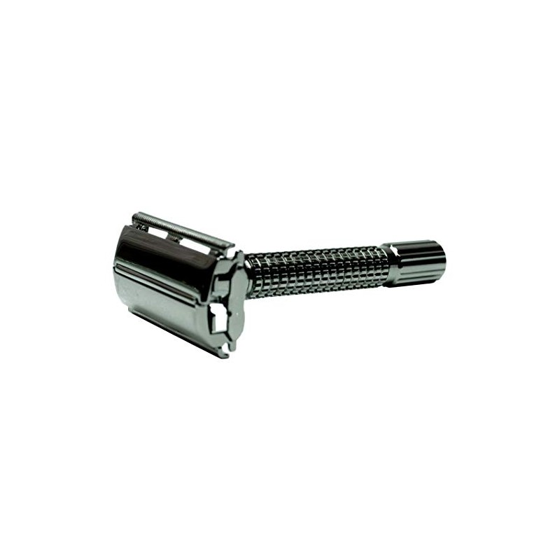 GOLDDACHS double blade razor, titanium, ribbed grip,