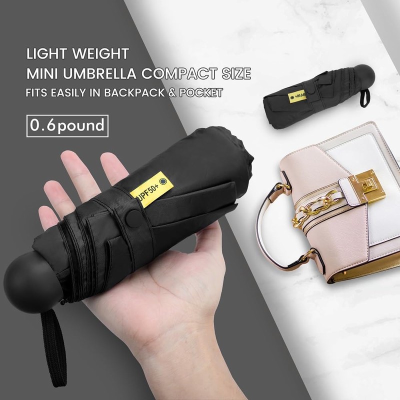 ZOMAKE Mini Travel Folding Umbrella - Windproof UV Protection Capsule