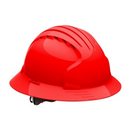 Evolution Deluxe 6161 280-EV6161V-60 Vented, Full Brim Hard Hat with HDPE Shell, 6-Point Polyester Suspension and Wheel Ratchet Adjustment